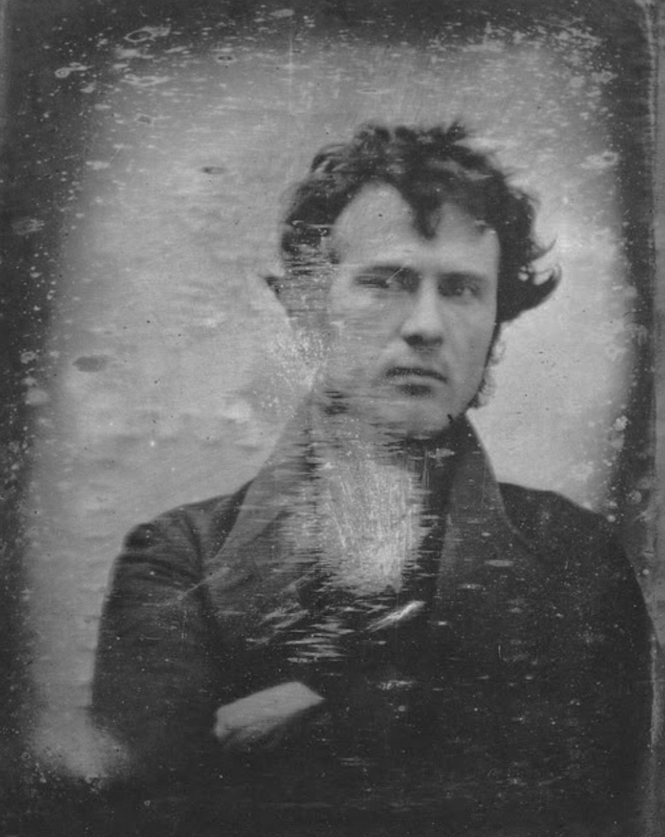 Robert Cornelius 1839 daguerreotype self-portrait — damaged original